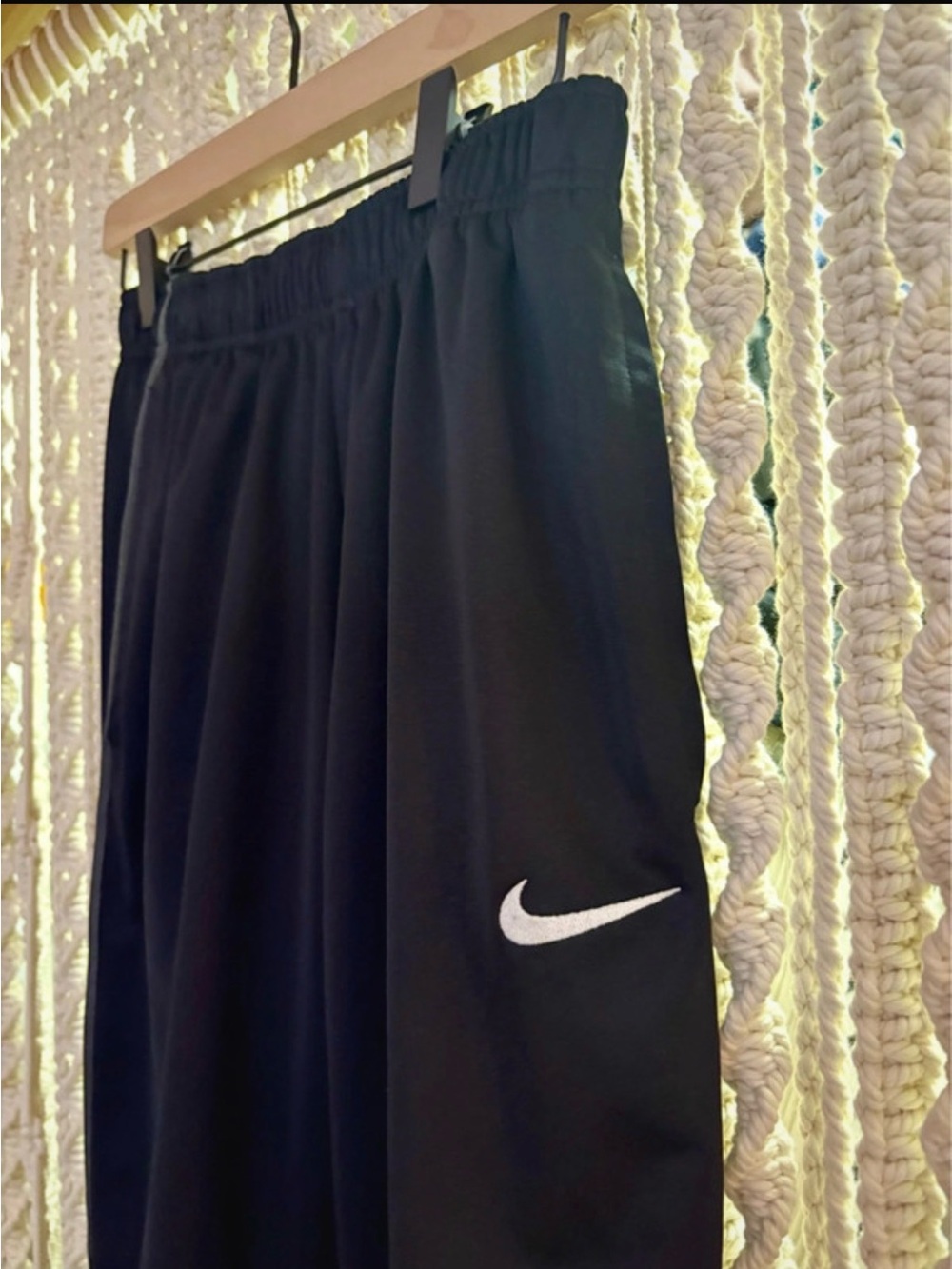 Nike Black Athletic Track Pants with Side Stripe